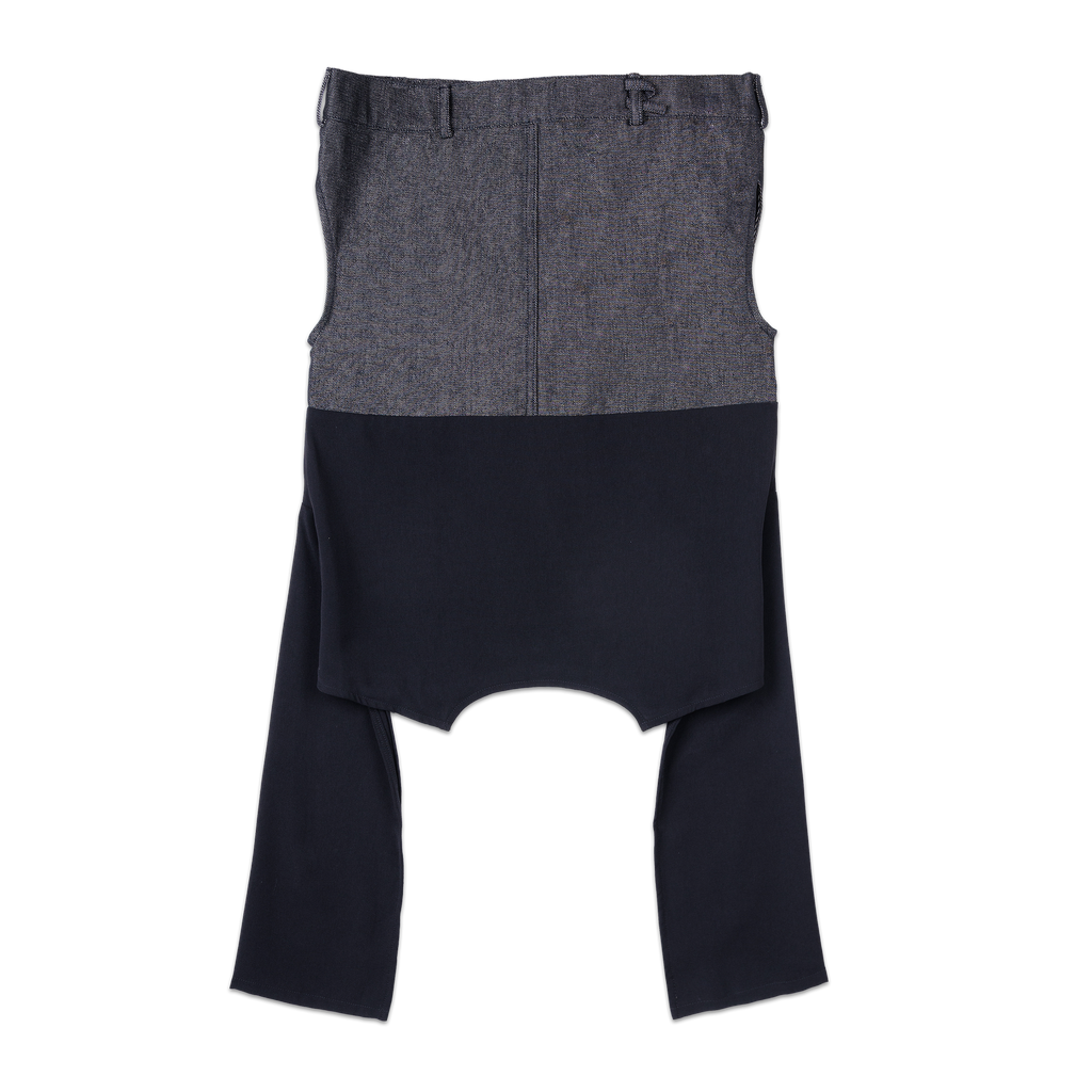 DENIM DRAPE TOP - BLACK