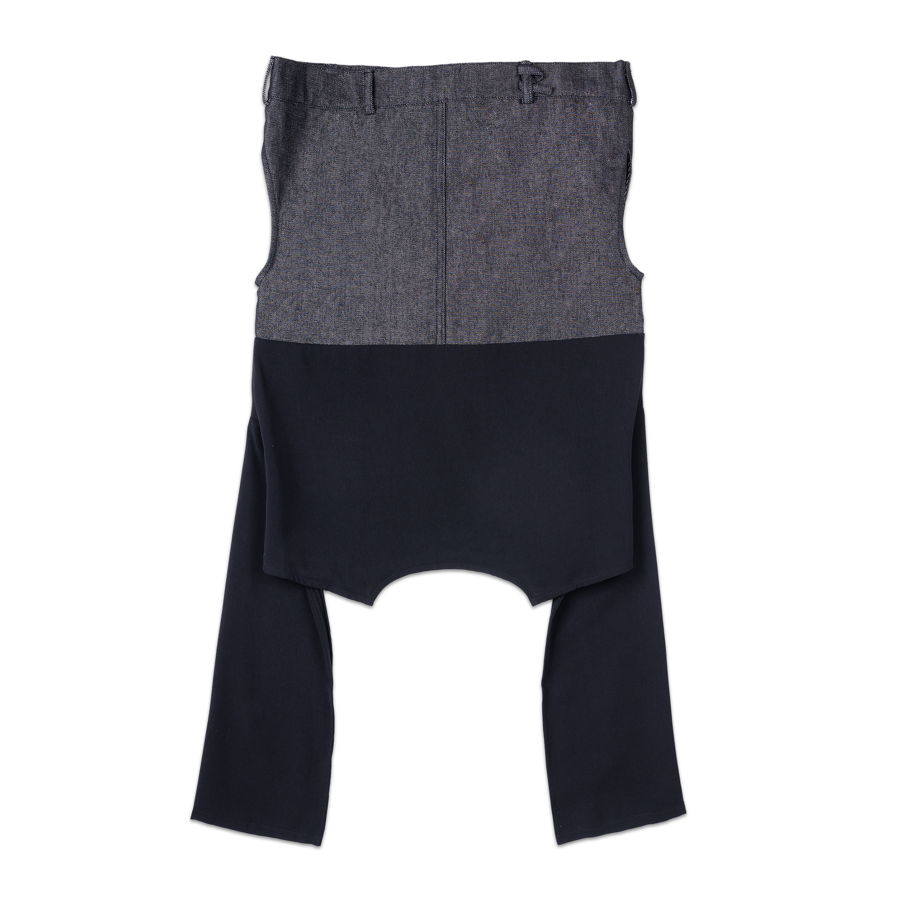 DENIM DRAPE TOP - BLACK