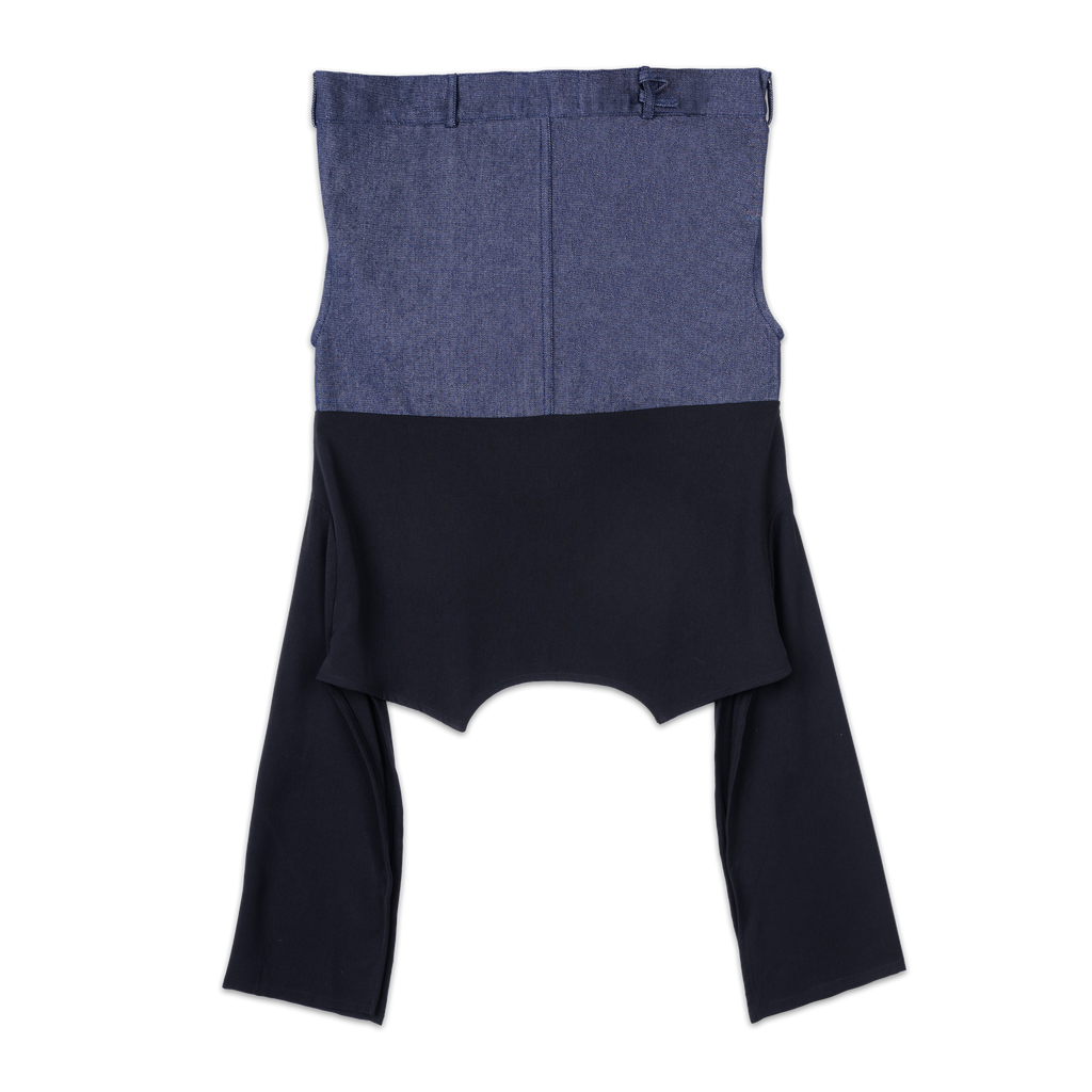 DENIM DRAPE TOP - BLUE