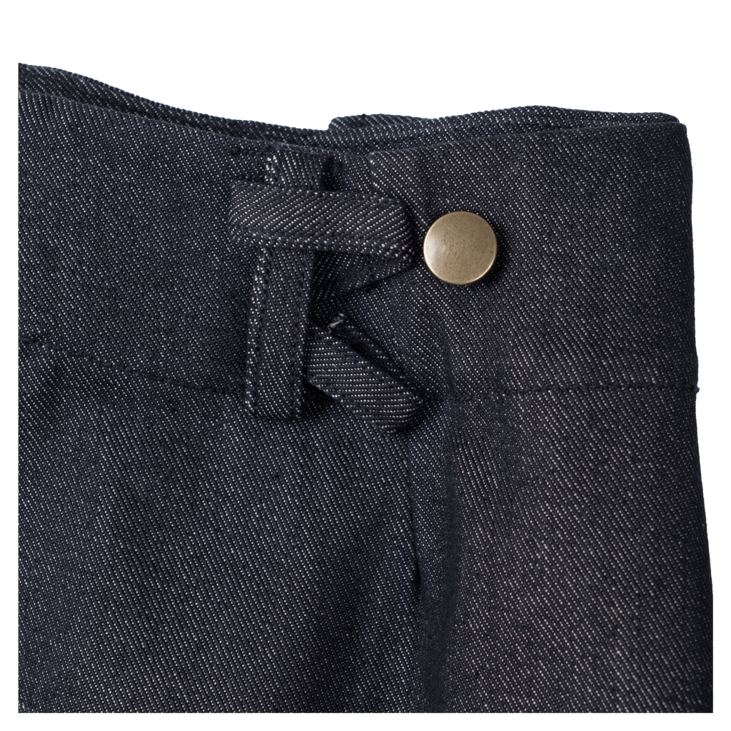 DENIM FOLD PANTS - BLACK