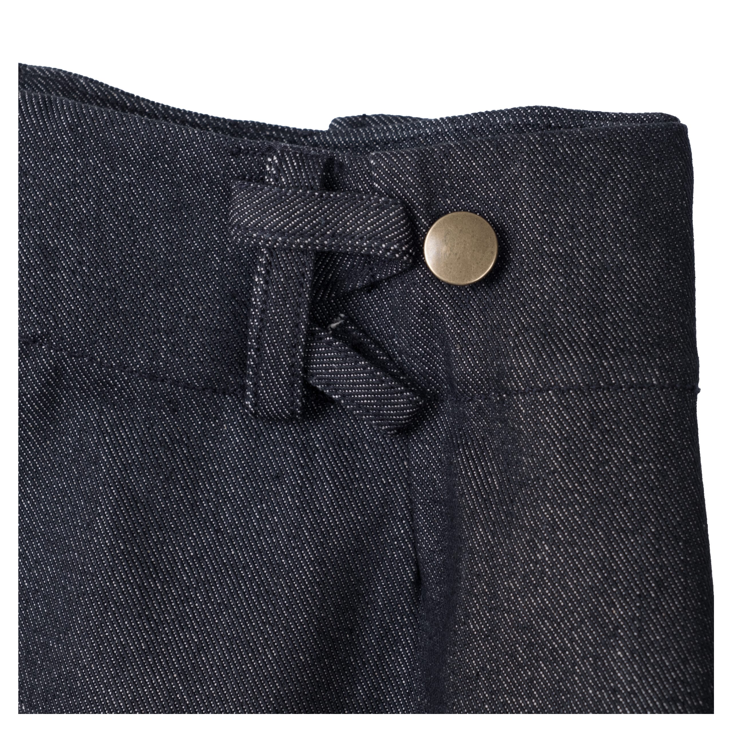DENIM FOLD PANTS - BLACK