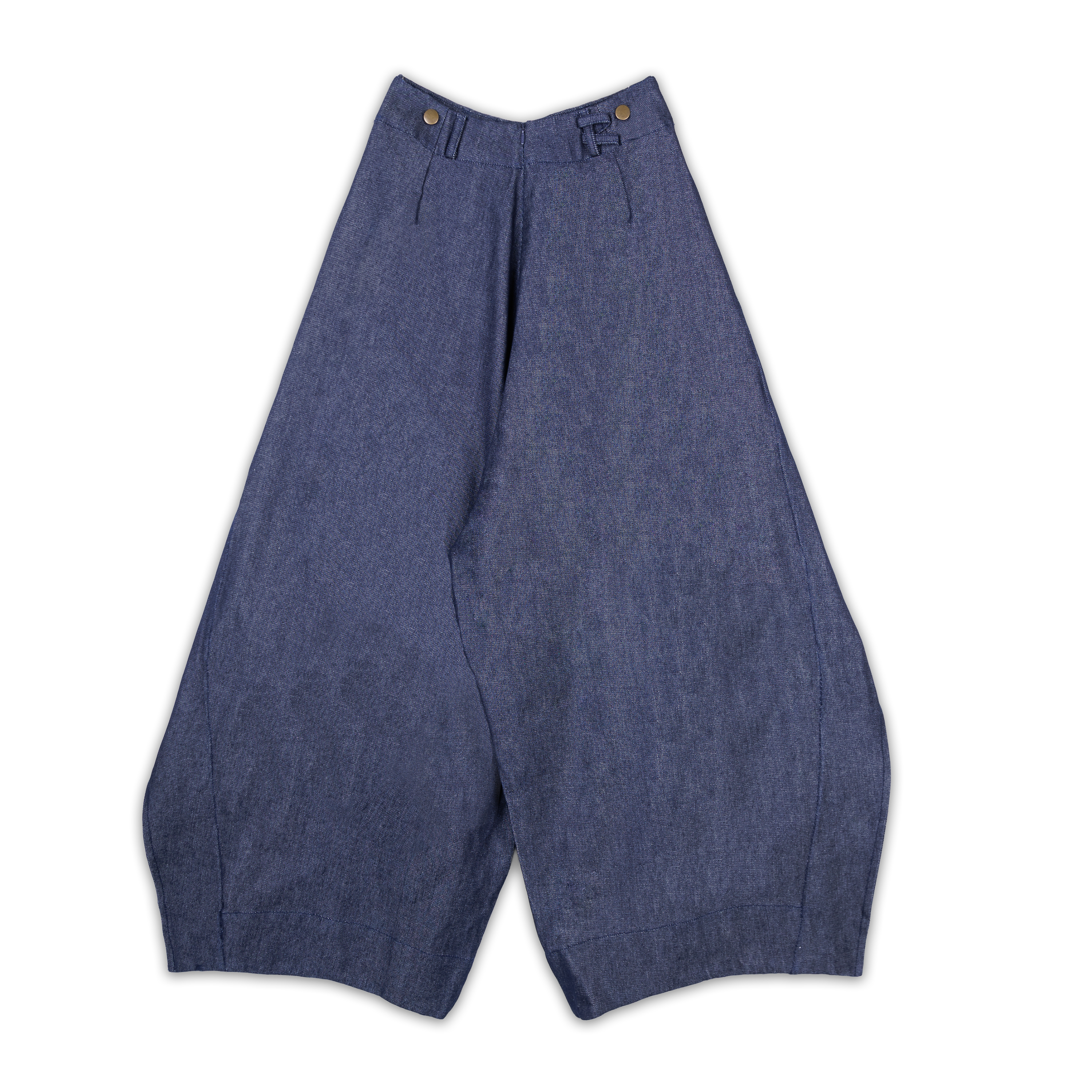 DENIM FOLD PANTS - BLUE