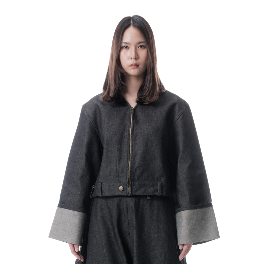 DENIM JEANS JACKET - BLACK