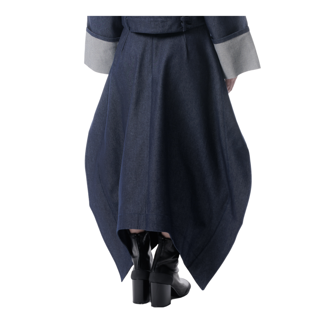 FOLD SKIRT - DENIM