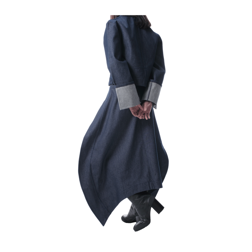 FOLD SKIRT - DENIM