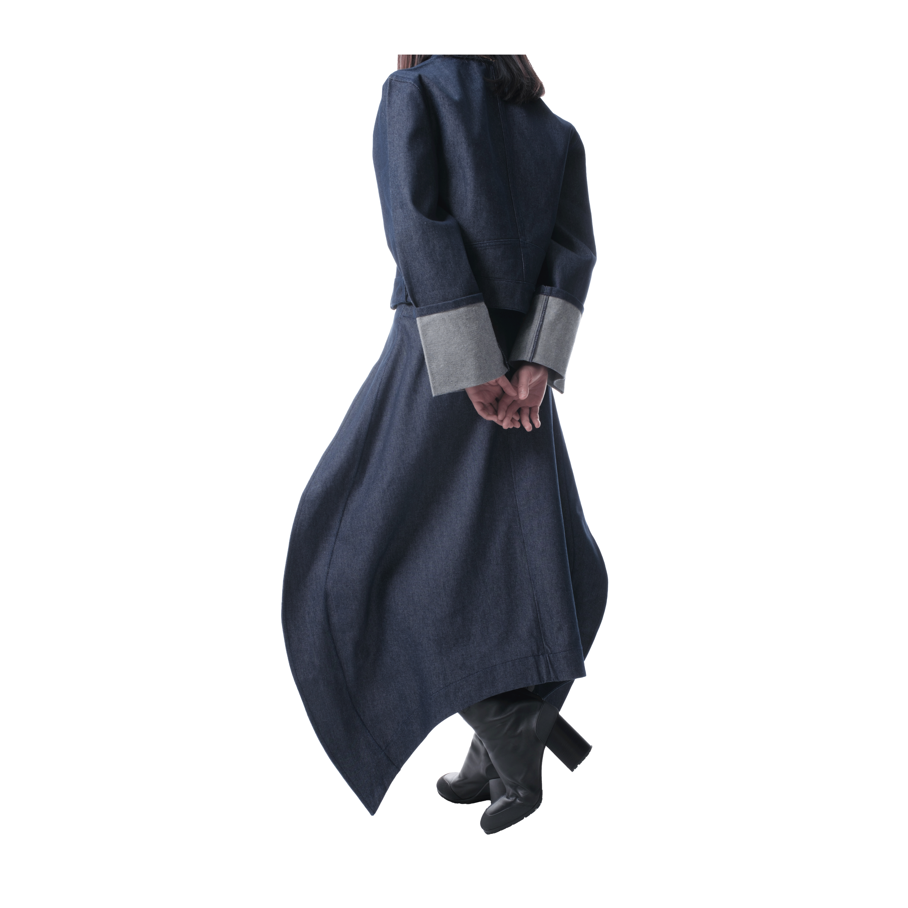 FOLD SKIRT - DENIM