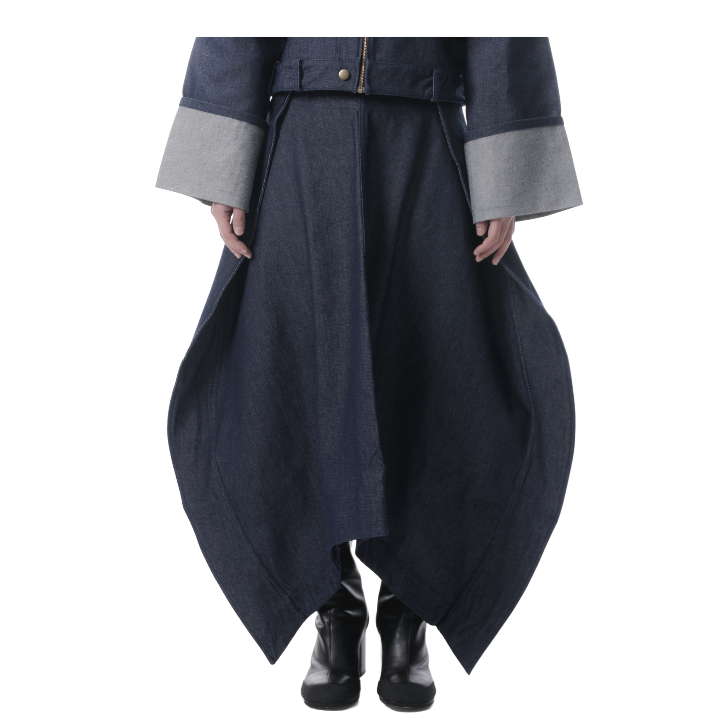 FOLD SKIRT - DENIM