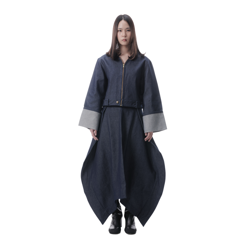 FOLD SKIRT - DENIM