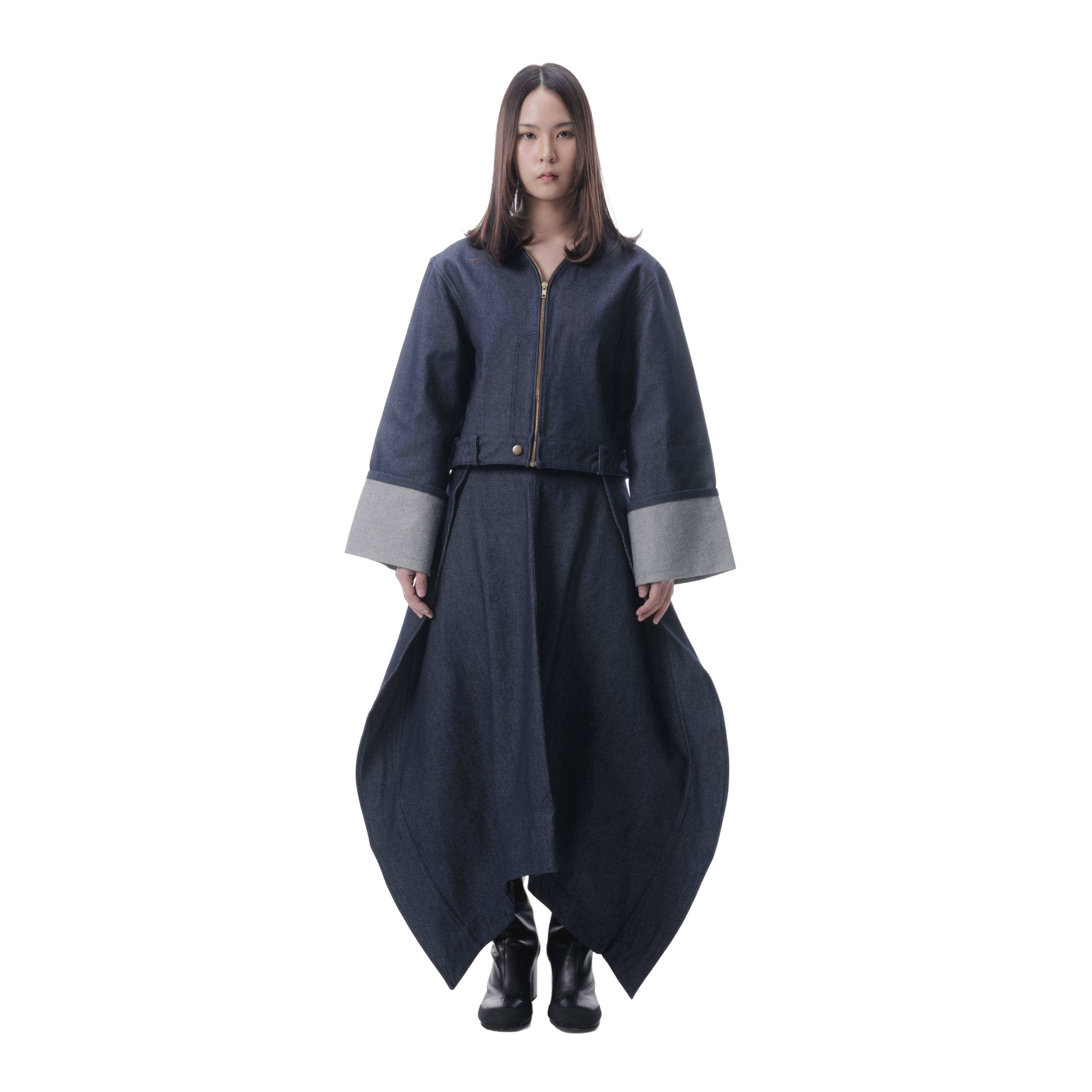 FOLD SKIRT - DENIM