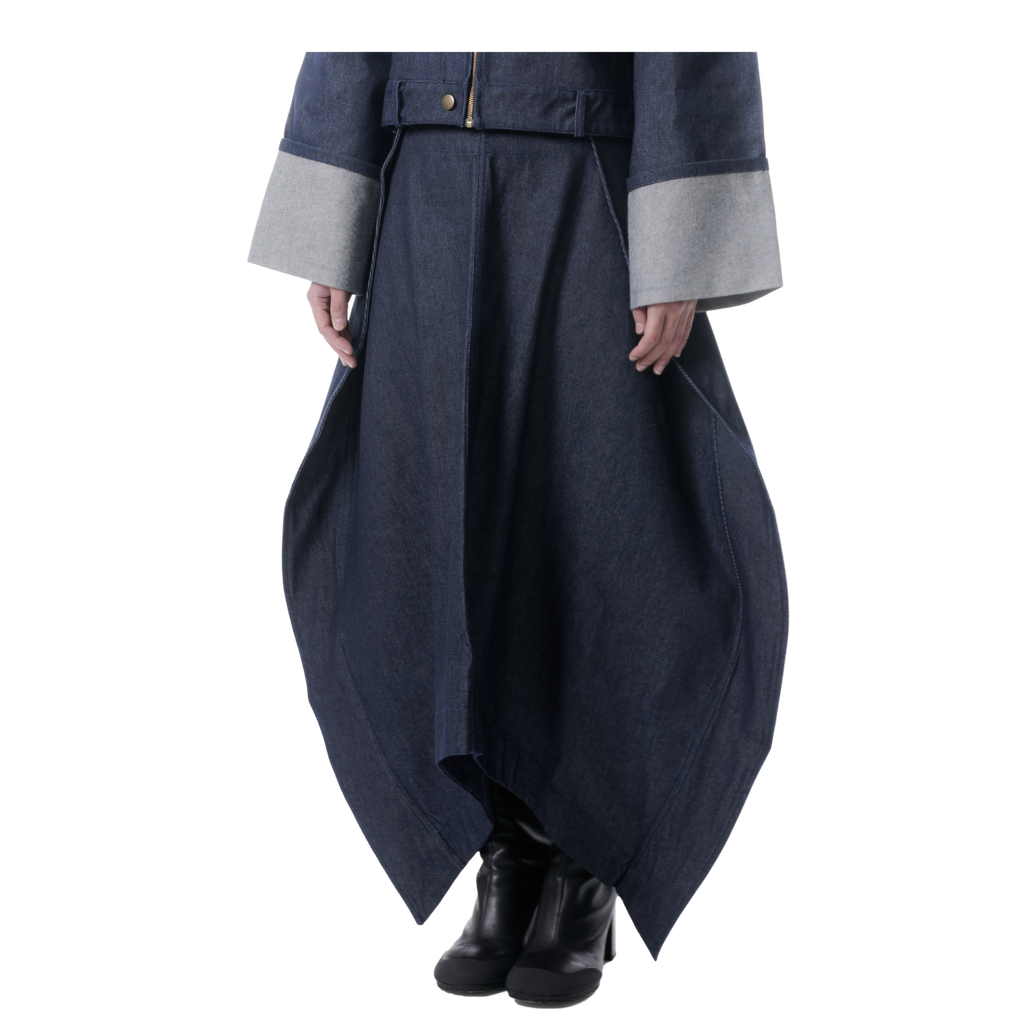 FOLD SKIRT - DENIM