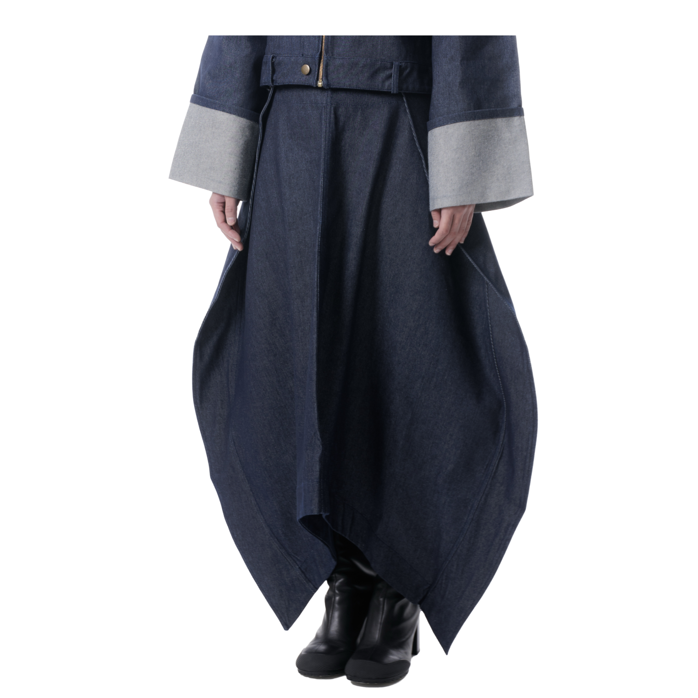 FOLD SKIRT - DENIM